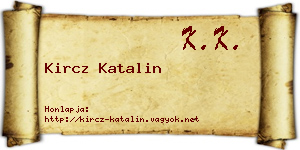 Kircz Katalin névjegykártya